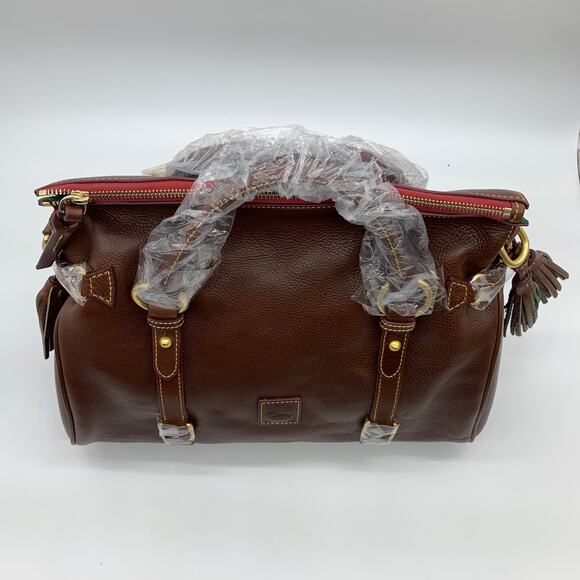 Dooney & Bourke Handbags Florentine Leather Satchel Brown Chestnut - Picture 6 of 16